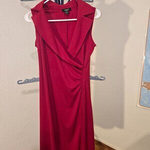 Express  Ruched Dress Red Stretch